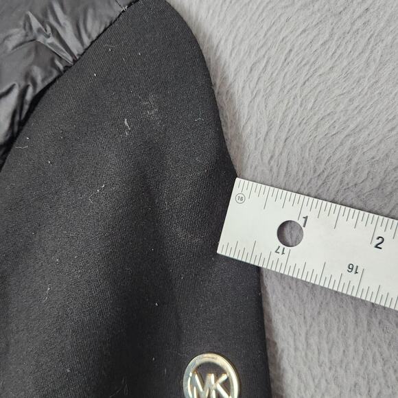 Michael Michael Kors Jacket Womens Medium Black Hooded Down Zip Puffer Coat - Picture 7 of 16